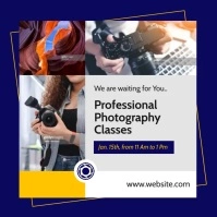 photography classes advertisement grey white Instagram Post template