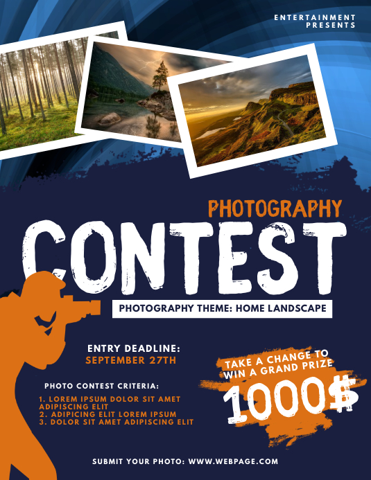 Photography Contest Flyer Template Ulotka (US Letter)