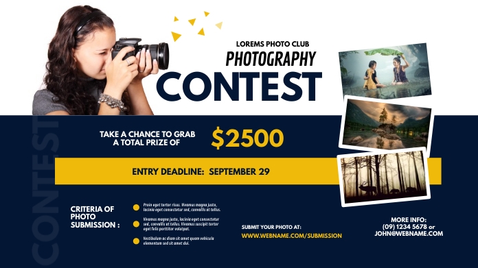 Blue Photography Contest Twitter Post Template | PosterMyWall