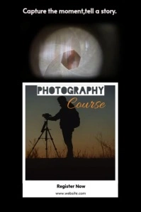 Photography course ad Plakat template