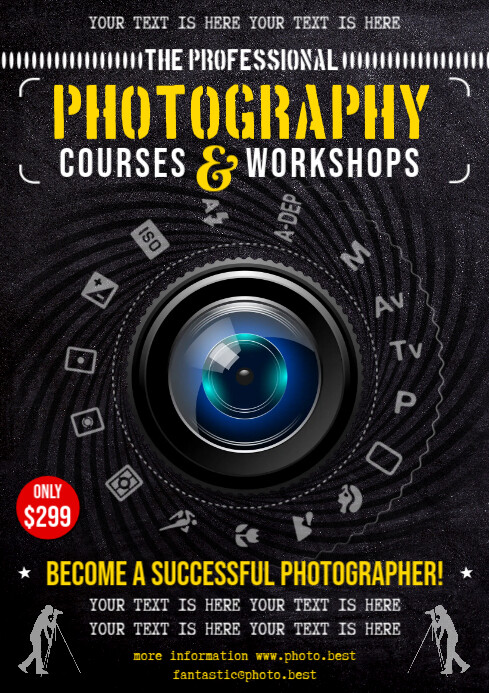 Photography Course Post PHOTOGRAPHY COURSES POSTER Template | PosterMyWall