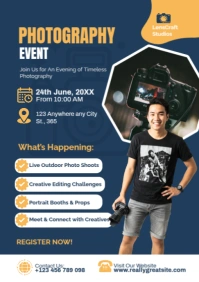 Photography Event Poster Template – Professional Photo Exhibition & Workshop A2