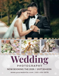White Wedding Photography Plakkaat/Muurbord Template
