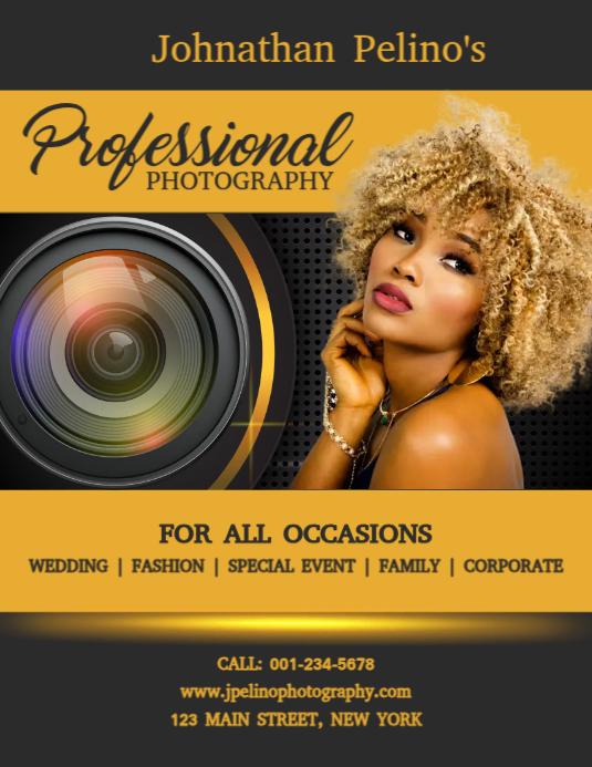 Photography Flyer Template Ulotka (US Letter)