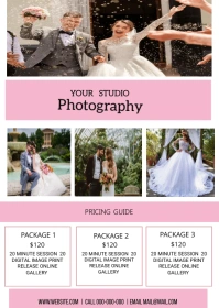 photography price list A6 template