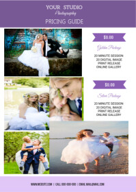 Photography Price List Template A6