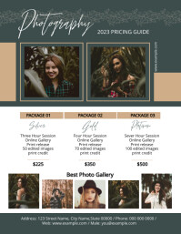 Photography Price List template Flyer (US Letter)