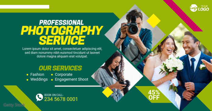 Photography Service Ad auf Facebook geteiltes Bild template