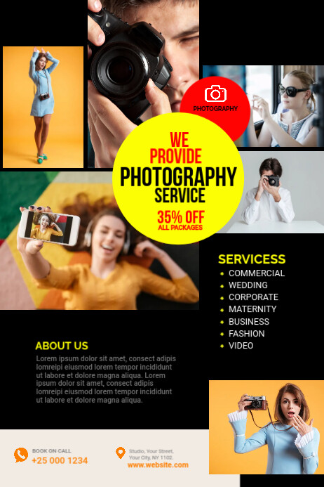 Photography Service Poster Template Plakkaat