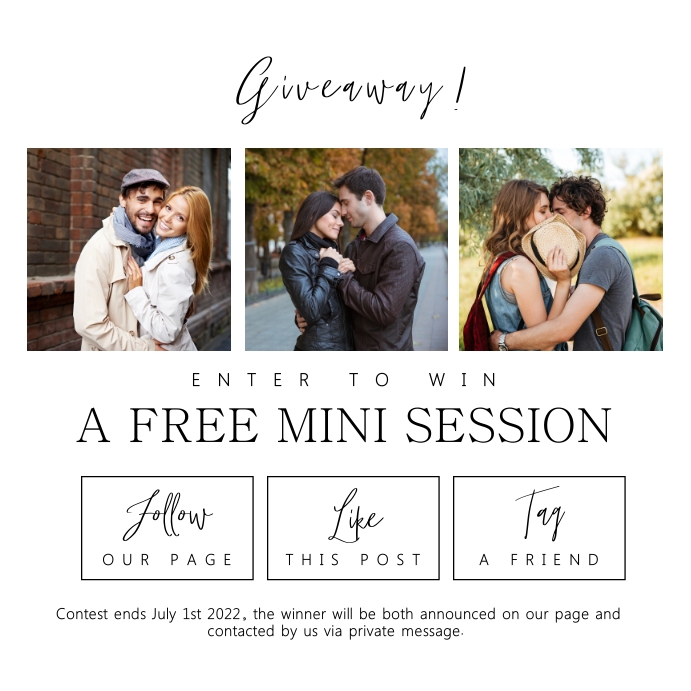 photography session giveaway Template | PosterMyWall