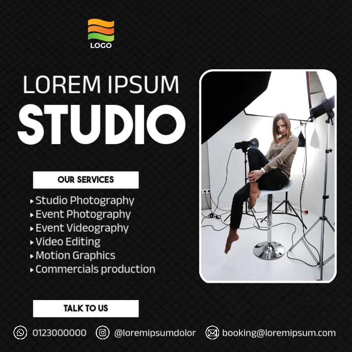 Photography studio advert flyer template | PosterMyWall