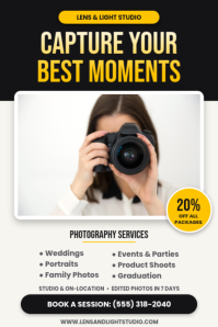 White Photography Services Pinterest Graphic Template