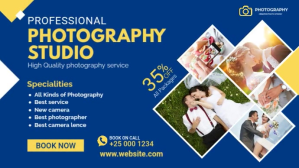 Photography Studio Service Banner ad Digital Display (16:9) template