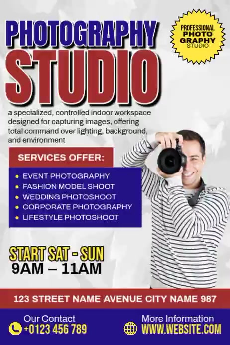 Photography Studio Services Template | PosterMyWall