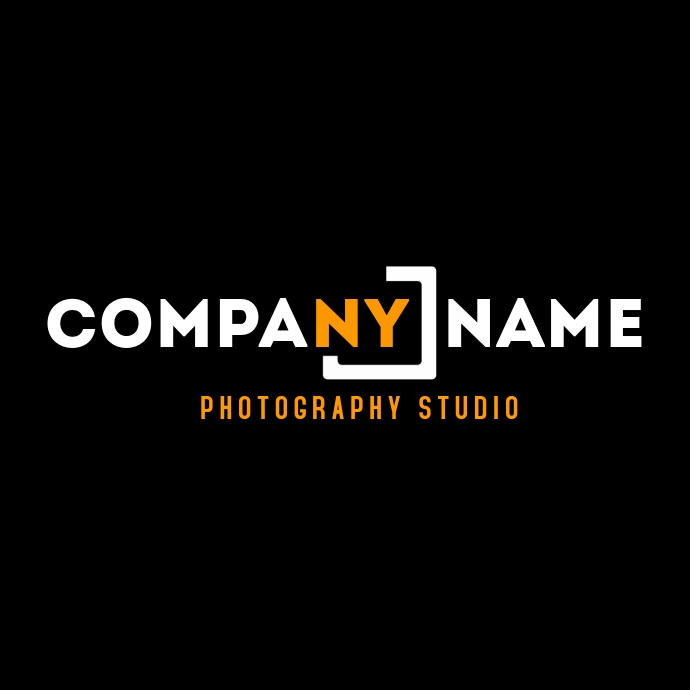 Photography White And Orange Logo Black Backg Template Postermywall