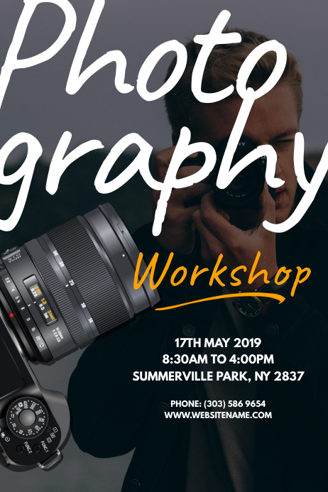 Photography Workshop Poster Плакат template