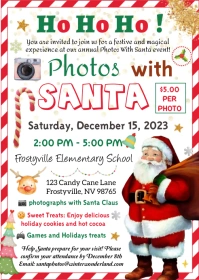 Photos with Santa Flyer A6 template
