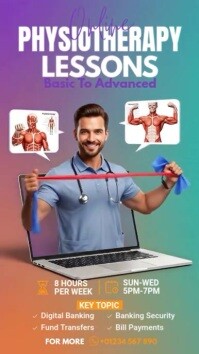 PHYSICAL THERAPY COURSE Reel do Instagram template