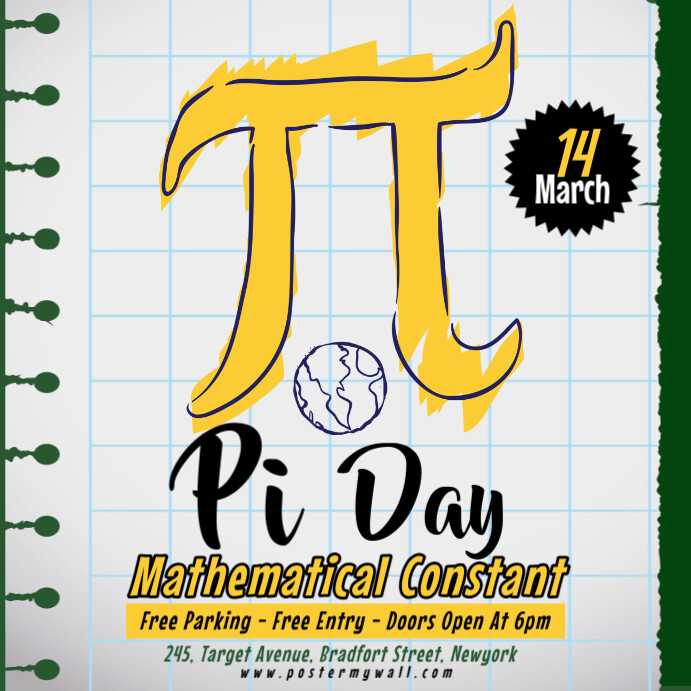 Pi Day Event Instagram Post template
