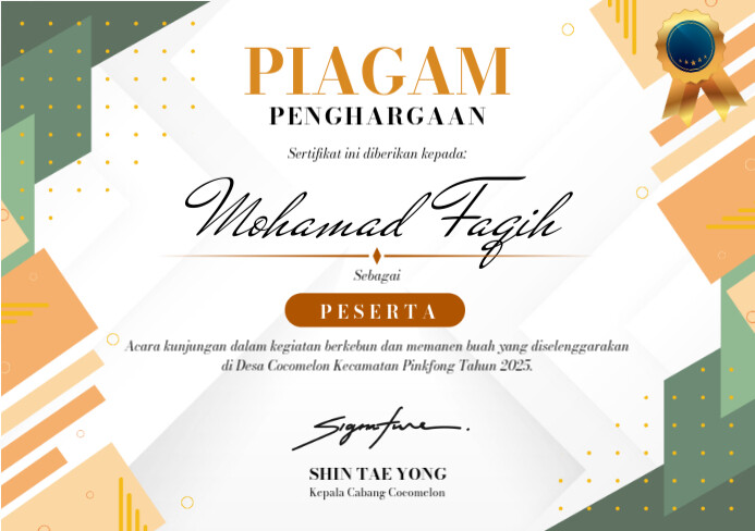 Piagam Roti Plantilla de Piagam Penghargaan Design Templates | PosterMyWall