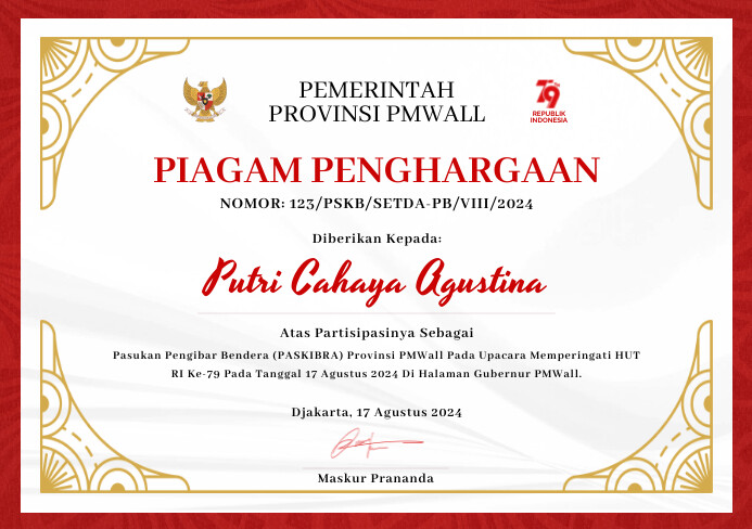Piagam Roti Certificate Of Appreciation A5 Templat | PosterMyWall