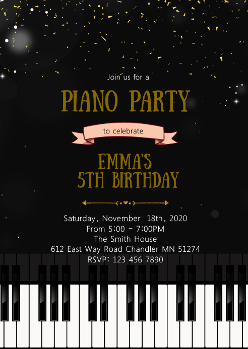 Modele Invitation Anniversaire Piano Postermywall Modele Invitation Anniversaire Piano Postermywall