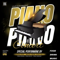 Piano concert poster Square (1:1) template