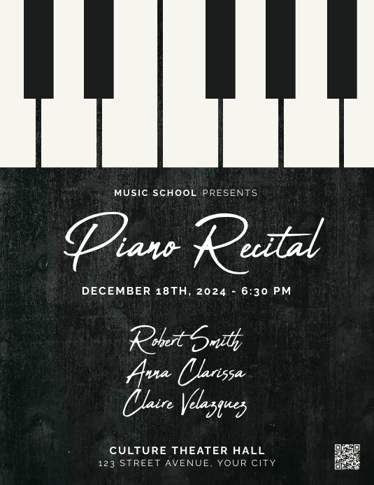 Piano Concert Recital Flyer Template | PosterMyWall