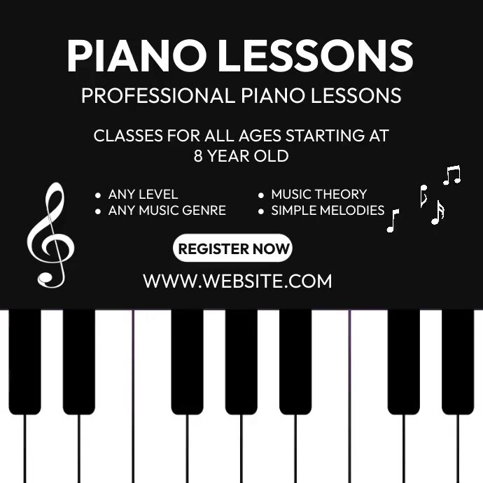 Piano Lesson Template PosterMyWall
