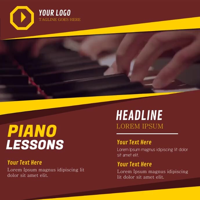 PIANO LESSONS FLYER Template PosterMyWall