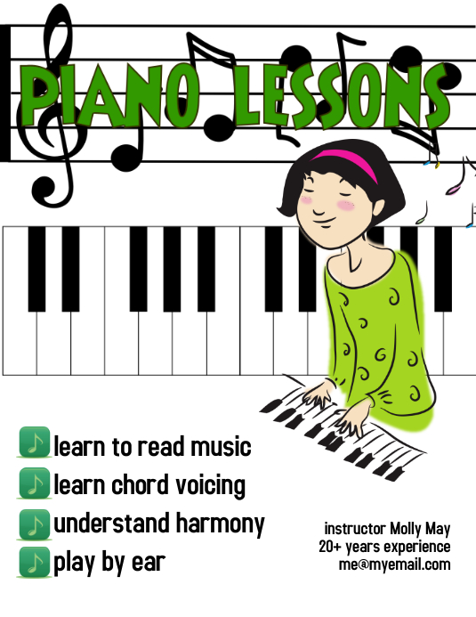 Piano Lesson Flyer Template Free Piano Lesson Flyer Template Free