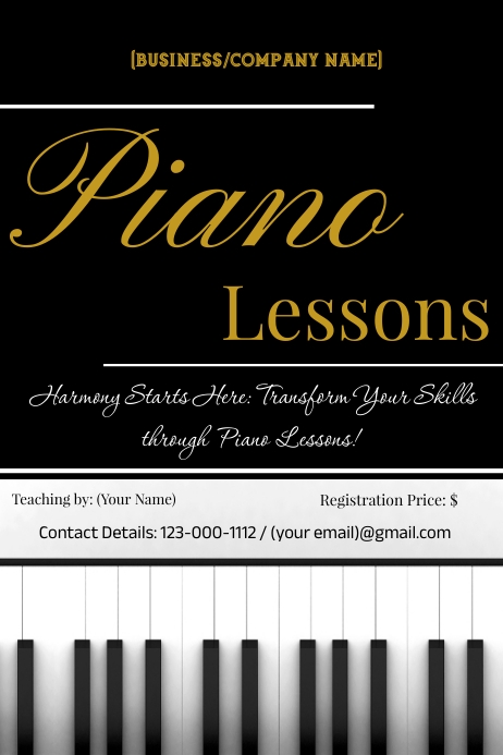 Piano Lessons Poster Template | PosterMyWall