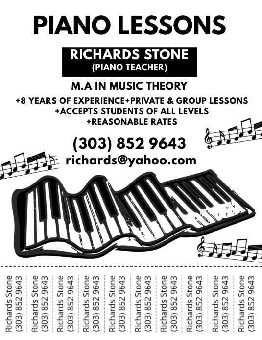 Piano Lesson Flyer Template Free