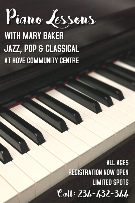 Piano Lessons Poster Template PosterMyWall