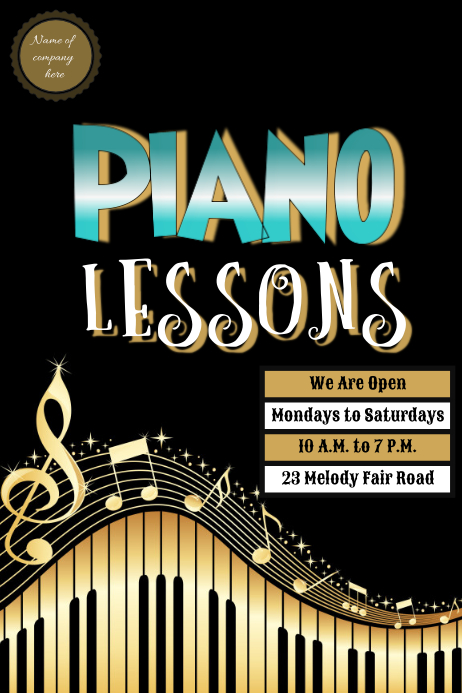 Piano Lessons Template PosterMyWall