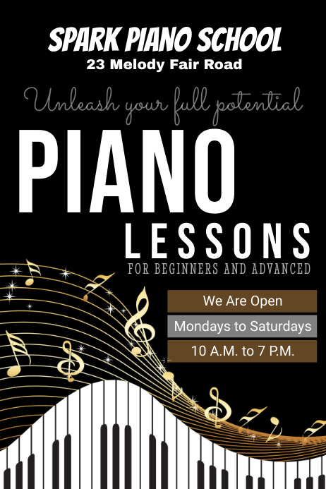 Piano Lessons Template PosterMyWall
