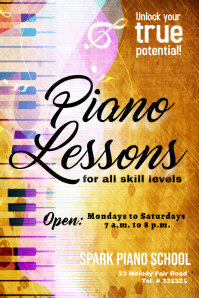 piano lessons template | PosterMyWall