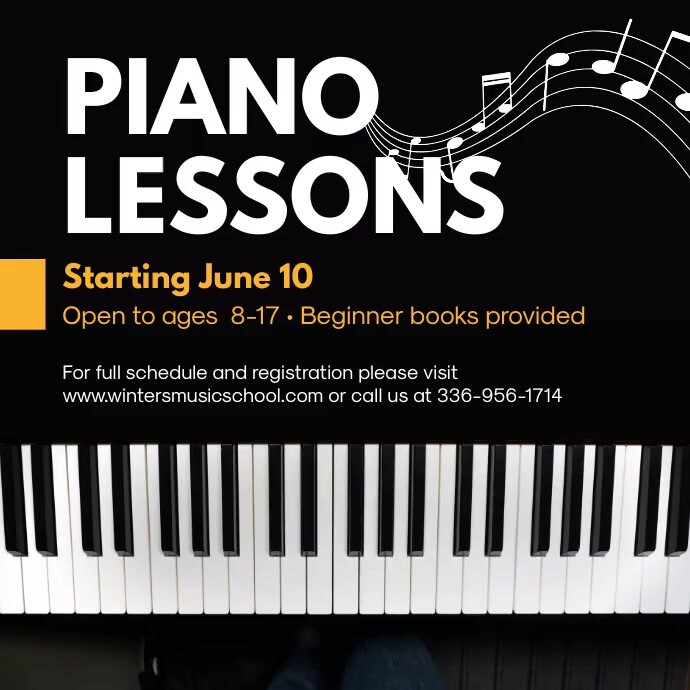 Piano Lessons Tutor Instagram Ad Template Postermywall