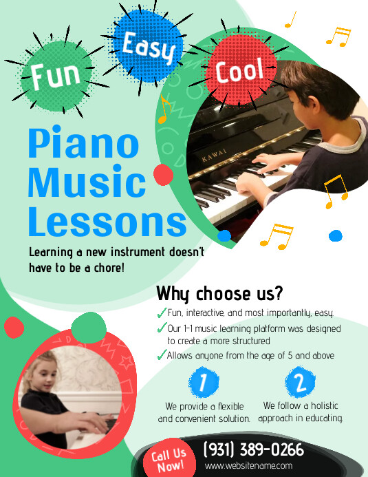 Piano Music Lesson Flyer Template PosterMyWall