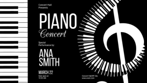 Black Piano Concert Facebook-covervideo Template