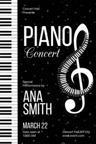 Piano Night Concert Poster Plakkaat template