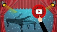 Piano, YouTube channel, recital, theater, musical, program, concert Vídeo de portada de Facebook (16:9) template