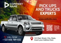 pick up and trucks advertisement car dealersh Postcard template