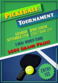 Pickeball Tournament Poster Flyer Template A4