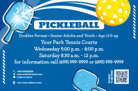 Blue Pickleball Event แบนเนอร์ 4' × 6' Template
