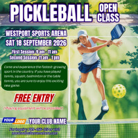 Pickleball Open Class Invitation Flyer Instagram Post template