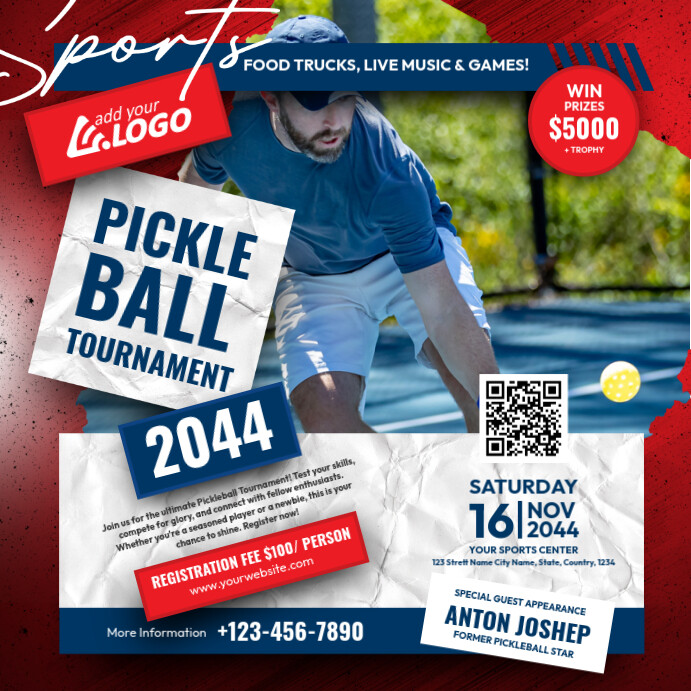 Plantilla de Pickleball Tournament Ad Template | PosterMyWall