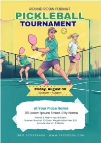 Pickleball Tournament A3 template