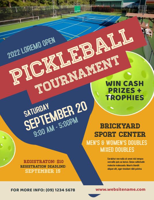 Pickleball Tournament Flyer Template PosterMyWall