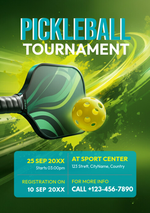 Pickleball tournament flyer Template PosterMyWall